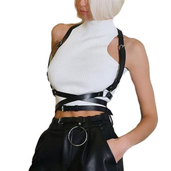 Rоіеііr Accessories - Women Punk Waist Belt Leather Harness Women Punk Leather Harness Body Chest😹